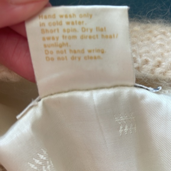 Susan Vale Floor Length Hand Knitted Sweater Mohair Pockets Lined Grandmacore - Picture 10 of 13